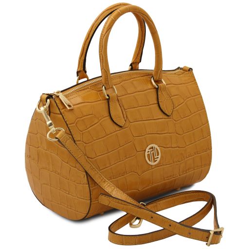 Light Blue leather Handbags Layla - by Tuscany Leather