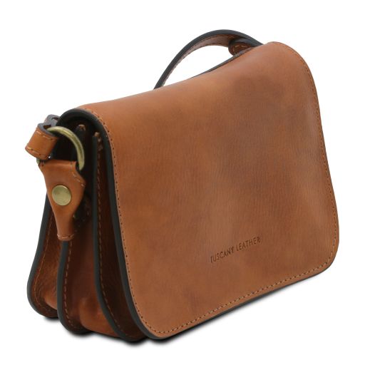 Dark Brown leather Shoulder Bags Carmen - by Tuscany Leather