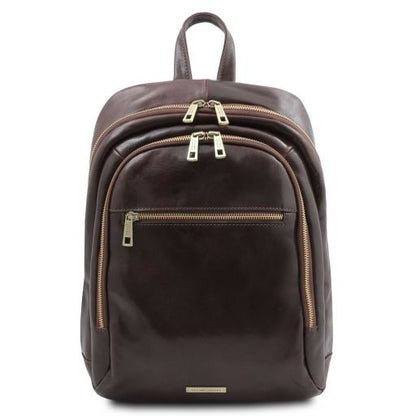 Dark Brown leather Backpacks Perth - by Tuscany Leather