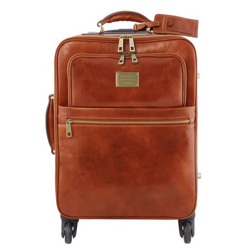 Honey leather Suitcases TL Voyager by Tuscany Leather