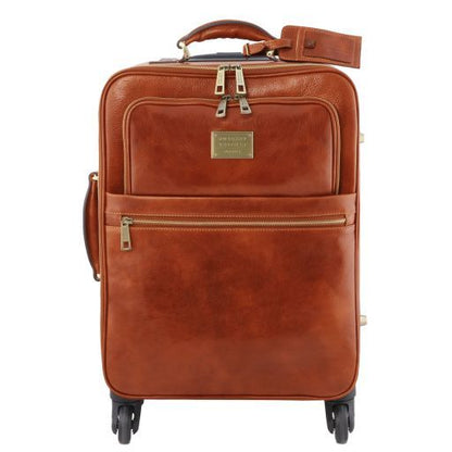 Honey leather Suitcases TL Voyager by Tuscany Leather