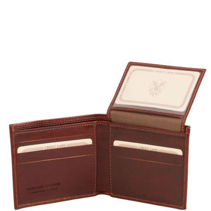 Dark Brown leather Wallets & Money Clips Exclusive 3 by Tuscany Leather