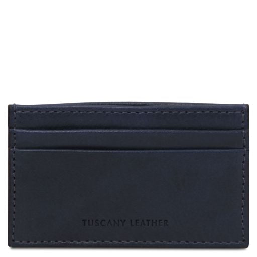 Dark Blue leather Travel Accessories Leather card by Tuscany Leather
