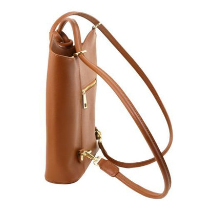 Patty - Saffiano leather convertible backpack shoulderbag
