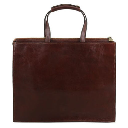 Red leather Briefcases Palermo - by Tuscany Leather