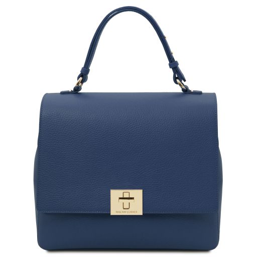 Dark Blue leather Handbags Silene - by Tuscany Leather