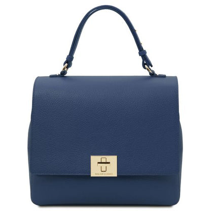 Dark Blue leather Handbags Silene - by Tuscany Leather