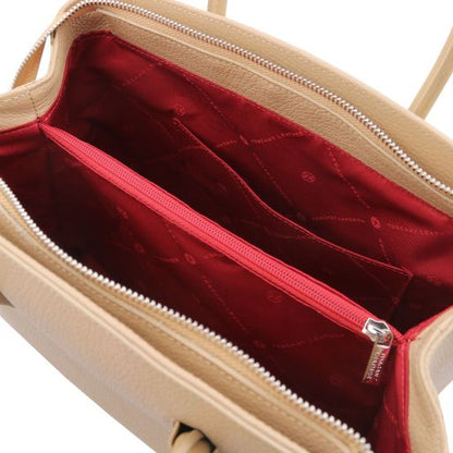 Champagne leather Handbags Camelia - by Tuscany Leather