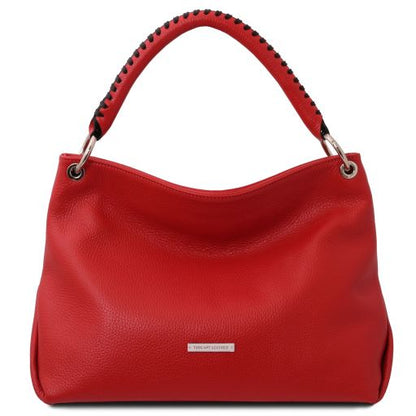 Lipstick Red leather Handbags TL by Tuscany Leather