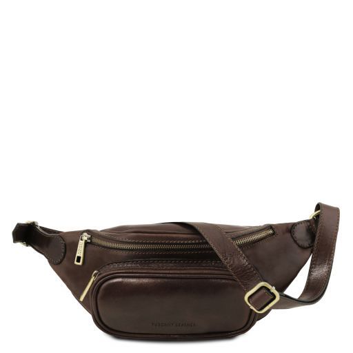 Dark Brown leather Satchels Leather fanny by Tuscany Leather
