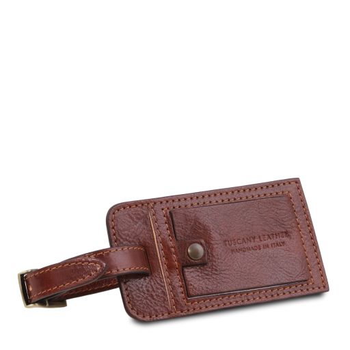 Brown leather Travel Accessories Luggage tag by Tuscany Leather