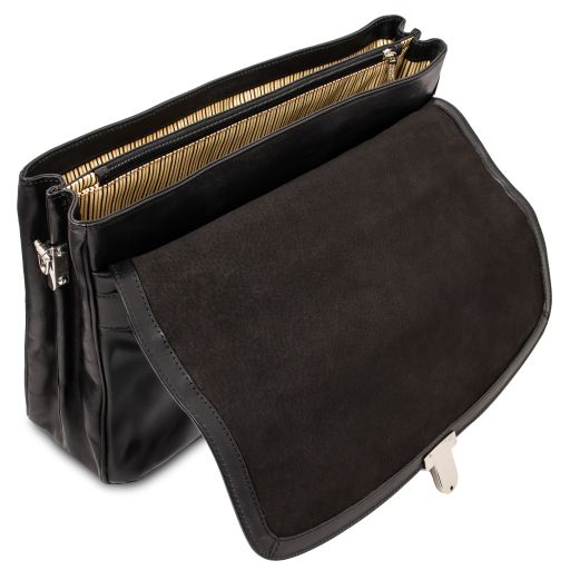 Alessandria - Leather multi compartment TL SMART laptop briefcase