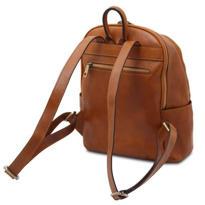 Dark Brown leather Backpacks Canberra - by Tuscany Leather