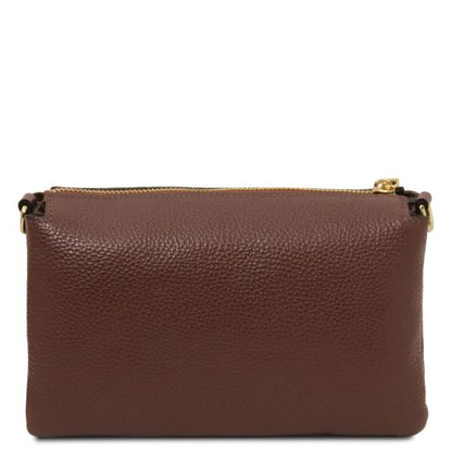 Dark Taupe leather Handbags Sia - by Tuscany Leather