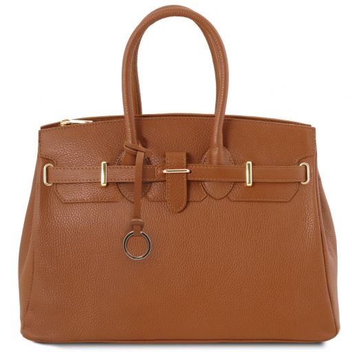Cognac leather Handbags TL by Tuscany Leather