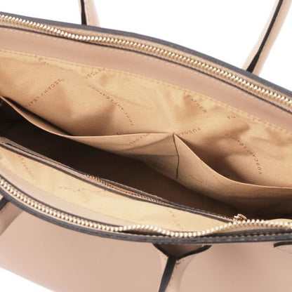 Cognac leather Handbags TL by Tuscany Leather