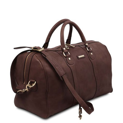 Dark Brown leather Duffel Bags Oslo - by Tuscany Leather