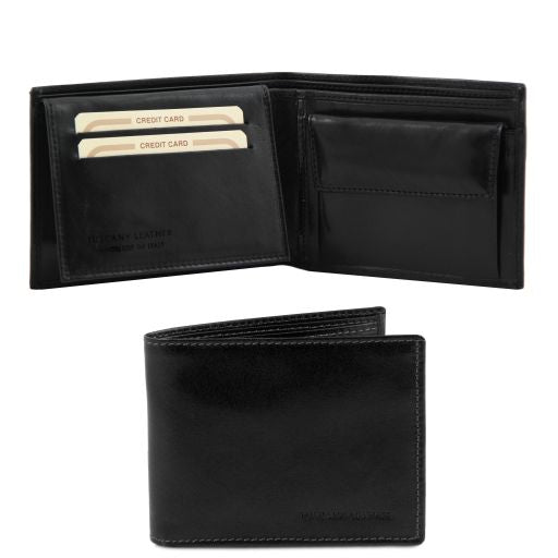 Exclusive 3 fold leather wallet for men with coin pocket