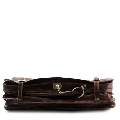 Dark Brown leather Garment Bags Papeete - by Tuscany Leather