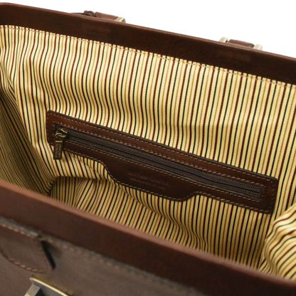 Black leather Doctor Bags Raffaello - by Tuscany Leather