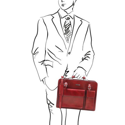 Brown leather Briefcases Venezia - by Tuscany Leather