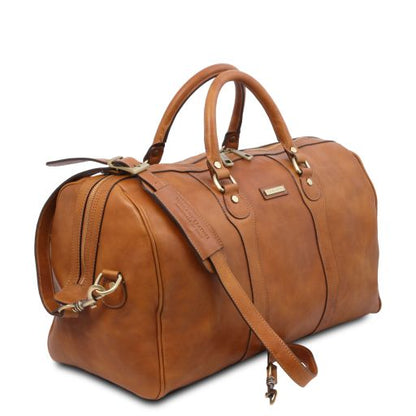 Dark Brown leather Duffel Bags Oslo - by Tuscany Leather
