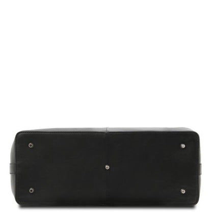 Black leather Doctor Bags Leonardo - by Tuscany Leather