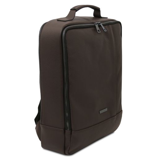 Dark Blue leather Backpacks Brooklyn - by Tuscany Leather