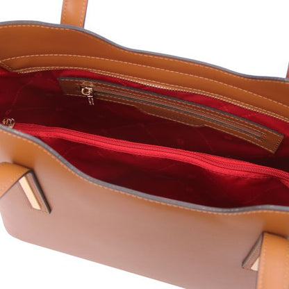 Red leather Handbags Olimpia - by Tuscany Leather