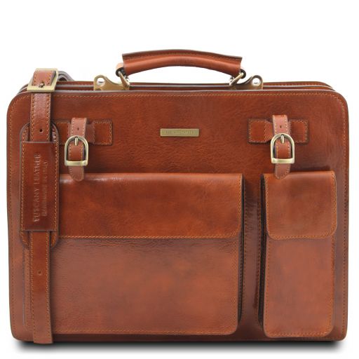 Honey leather Briefcases Venezia - by Tuscany Leather