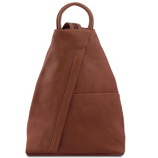 Cinnamon leather Backpacks Shanghai - by Tuscany Leather