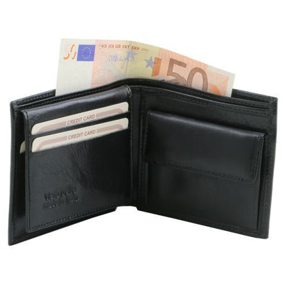 Dark Brown leather Wallets & Money Clips Exclusive 3 by Tuscany Leather