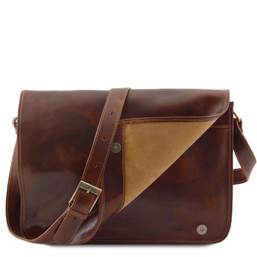 Messenger double - Crossbody leather bag