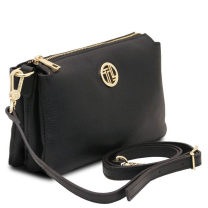 Dark Taupe leather Handbags Sia - by Tuscany Leather