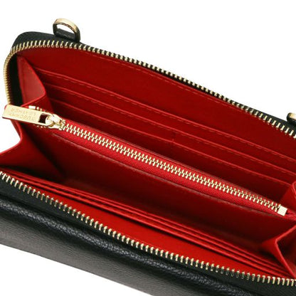 Urania - Leather wallet/phone holder with strap