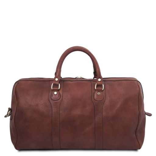 Dark Brown leather Duffel Bags Oslo - by Tuscany Leather