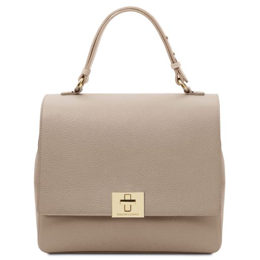 Light Taupe leather Handbags Silene - by Tuscany Leather