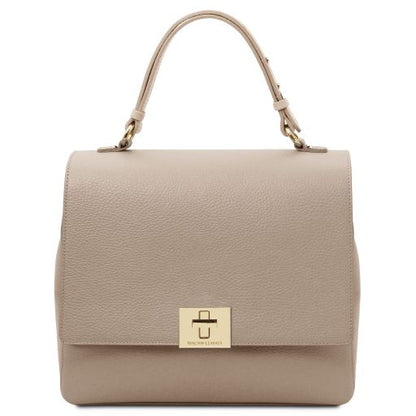 Light Taupe leather Handbags Silene - by Tuscany Leather