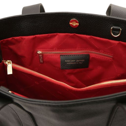 Black leather Handbags Callie - by Tuscany Leather