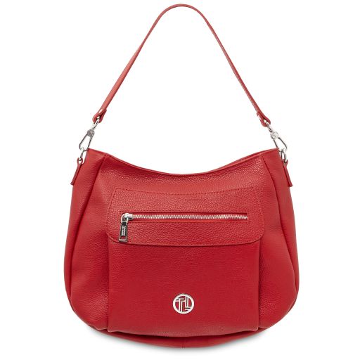 Lipstick Red leather Handbags Brenda - by Tuscany Leather