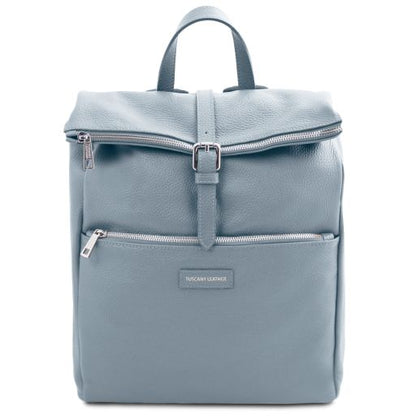 Light Blue leather Backpacks Denver - by Tuscany Leather