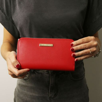 Gaia - Double zip around leather wallet