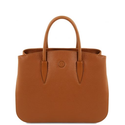 Cognac leather Handbags Camelia - by Tuscany Leather