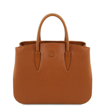 Cognac leather Handbags Camelia - by Tuscany Leather